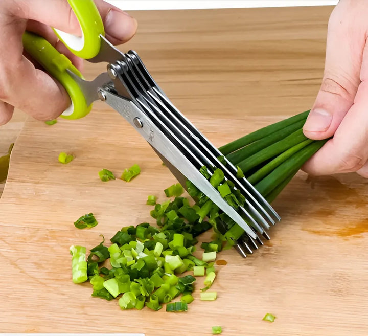 Tijeras De Cocina 5 Hojas Vegetales Papel Rapidez