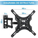 Fopnew® X-400 Soporte De Pantalla Pared Tv 15 A 55 Pulgadas 30kg Universal Inclinable Y Ajustable Color Negro