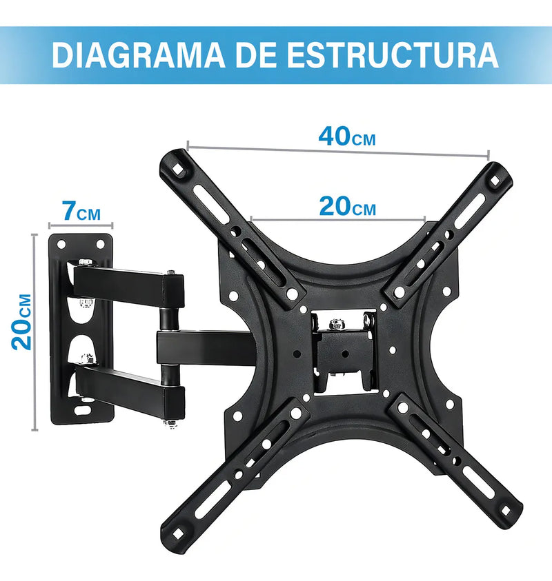 Fopnew® X-400 Soporte De Pantalla Pared Tv 15 A 55 Pulgadas 30kg Universal Inclinable Y Ajustable Color Negro