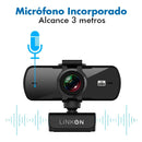Webcam Camara Web Linkon 2k 1440p Usb Microfono + Tripode Color Negro