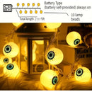 Guirnalda 10 Led Halloween Ojos Blanco Extension 2mt Pilas