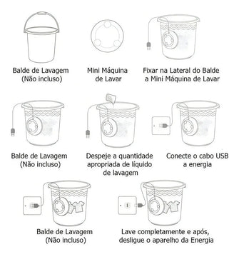 Mini lavadora de ropa portátil con cubeta, lavadora USB