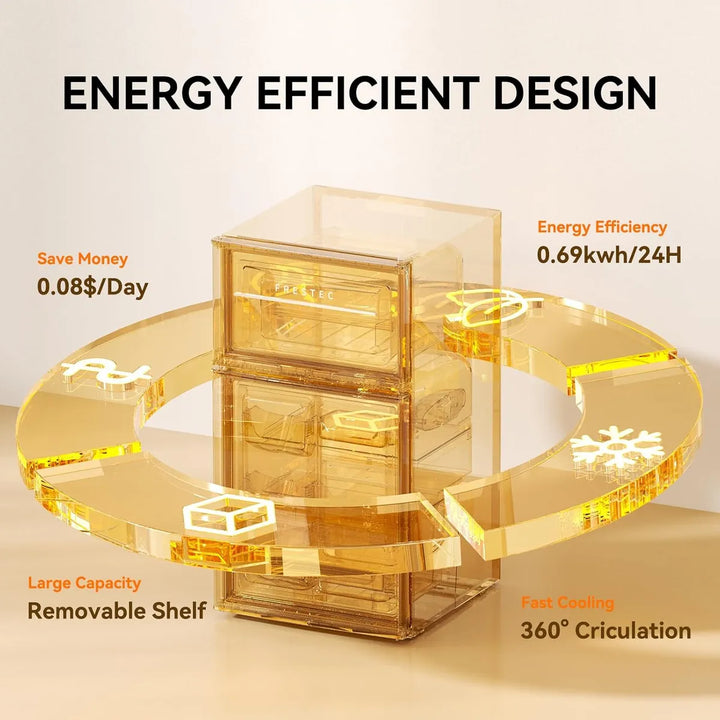 Mini Nevera Ultra Silenciosa Con Congelador 3.2 Cu.ft