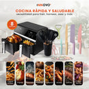 Freidora De Aire Nobelsound Air Fryer Doble Bandeja Con Utensilios Cuchillos Incluidos