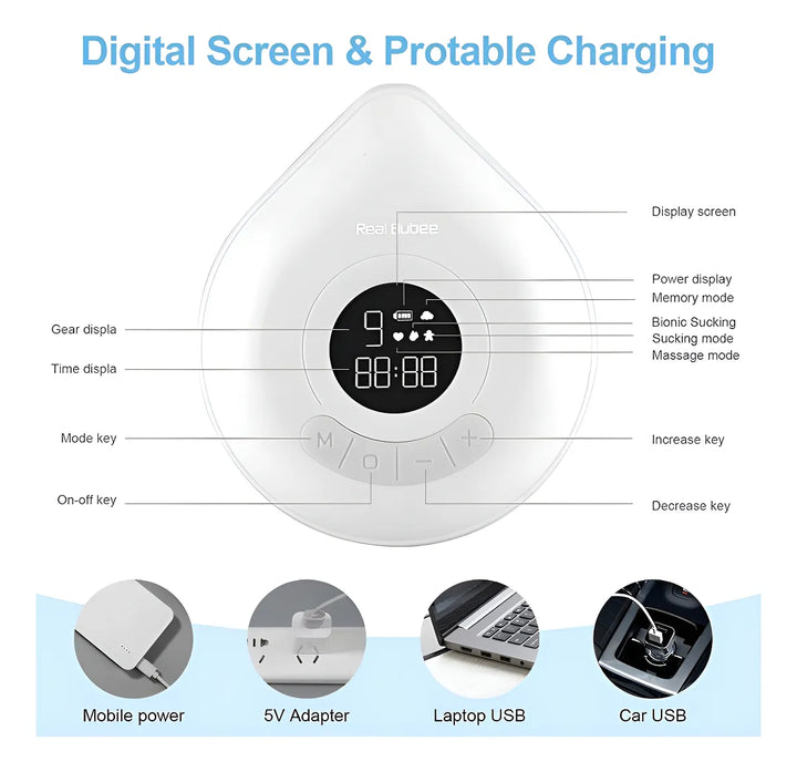 Extractor Electrico Doble Real Bubee Motor Recargable