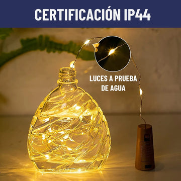 Luces Led Guirnalda Con Corcho Botella Hada X10 Unidades Calida