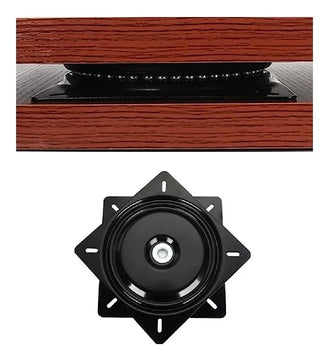 Base Giratoria Silla Riel Soporte Tv 6 X 6 Negro 15x15 Cms