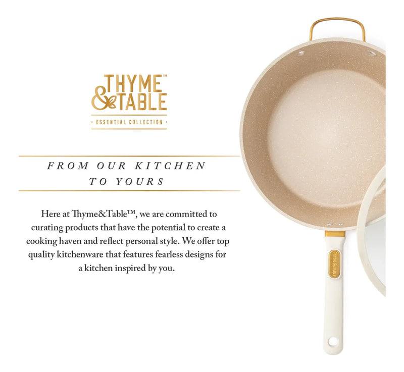 Sartén Thyme & Table Antiadherente 5 Cuartos Color Beige