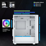 Caja Pc Vetroo M05 Micro Atx, Vidrio Templado Y Rgb 120mm