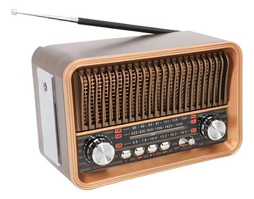 Radio Parlante Vintage Bluetooth Usb Am Fm Sw Y Linterna Hr-30bt