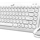 Combo Genius Teclado Y Mouse Q8000 Inalámbrico Tkl Mouse Blanco Teclado Blanco