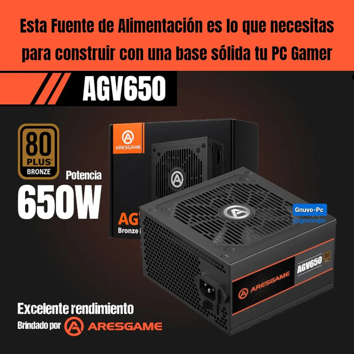 Fuente Poder 650w Reales 80 Plus Bronce Power Supply 650 W Negro