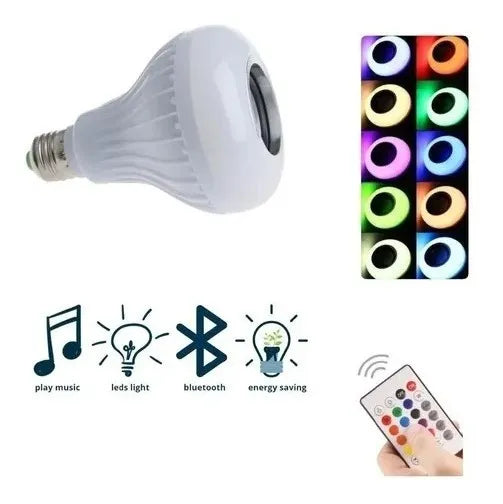 Bombillo Parlante Con Bluetooth Multicolores Blanco