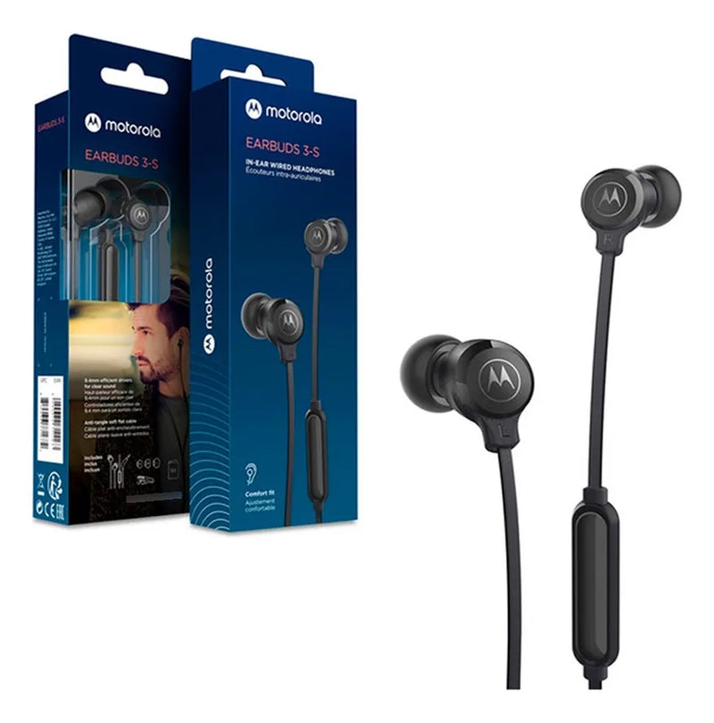 Auriculares Motorola Earbuds 3c-s Negro