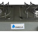 Estufa De Mesa Omega 2 Puestos En Acero Inoxidable G-natural Gris Oscuro