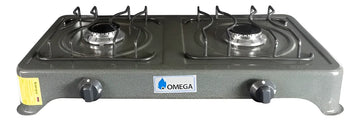 Estufa De Mesa Omega 2 Puestos En Acero Inoxidable G-natural Gris Oscuro