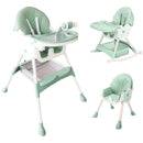 Silla Comer Comedor 3 En 1 Reclinable Plegable Para Bebé Color Verde Claro