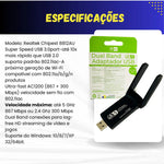 Adaptador Wifi Usb 5g Dual Band 1300mbps Com Antena