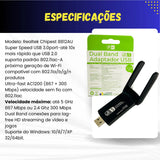Adaptador Wifi Usb 5g Dual Band 1300mbps Com Antena
