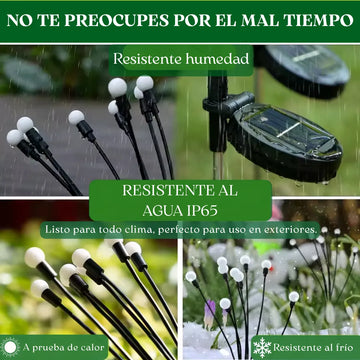 Luces Navidad Exterior Luces Luciérnagas Led Jardín 2 Piezas Amarillo