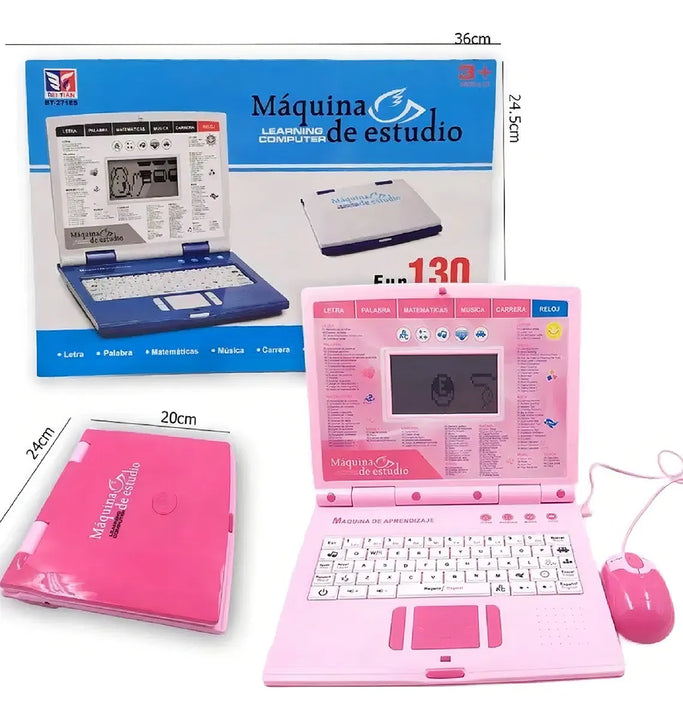 Computador Didáctico Portátil Bei Tian BT-271ES Rosa 130 Funciones Inglés Español