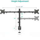 Soporte Para 2 Monitores Doble Dual Escritorio Wali M002-32 Negro Tamaño de 13" a 32"