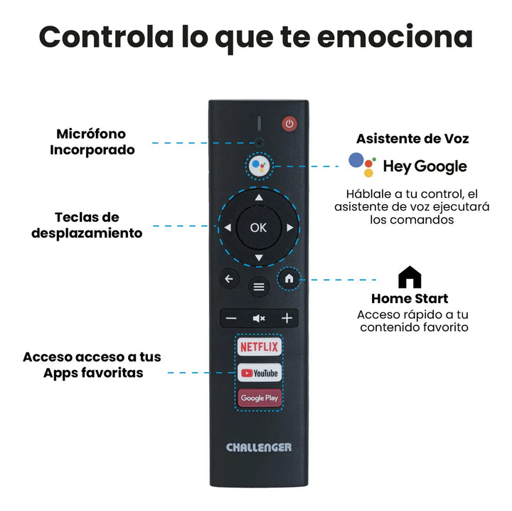 Televisor Smart 55 Pulgadas Android 55bo67 Challenger