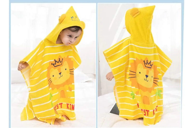 Toalla De Algodon Con Capucha Para Ninos Divertida Y Absorbe