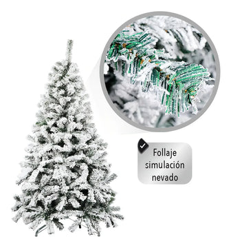 Árbol Artificial De Navidad Nevado 1.90 Color Verde