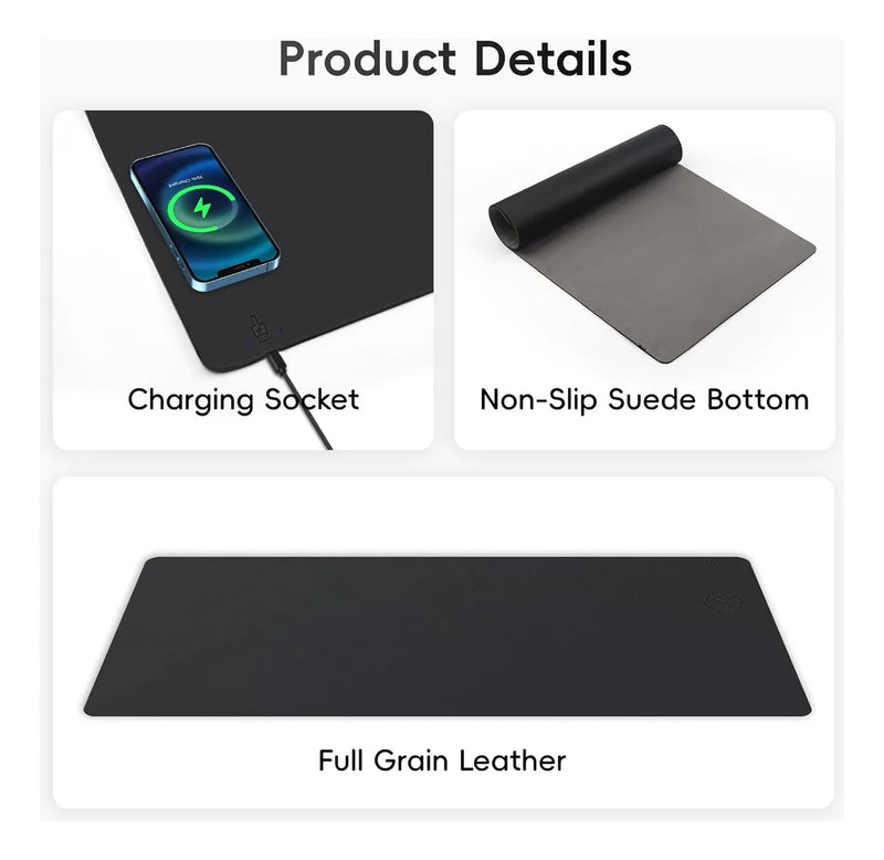 Mouse Pad Ultra Silencioso Con Carga Inalámbrica