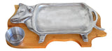 Plato Churrasco En Madera Y Aluminio Vaca