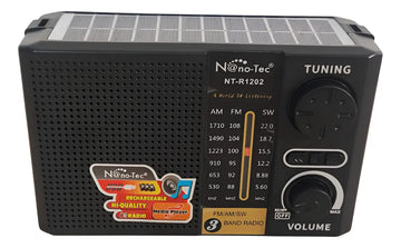 Radio 3 Bandas Batería Recargable Panel Solar Linterna Led