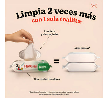 Toallitas Húmedas Huggies Limpieza Efectiva - 48 Un