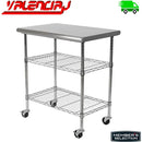Mesa Cocina Acero Inoxidable 76x51x91 Cms Liso Cromado