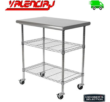 Mesa Cocina Acero Inoxidable 76x51x91 Cms Liso Cromado