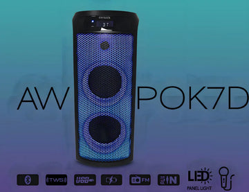 Sistema De Sonido AIWA AWPOK7D Bluetooth Flame Led Color Negro