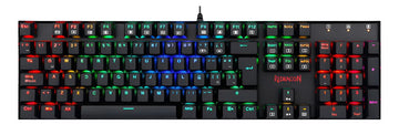 Teclado gamer Redragon Mitra QWERTY Outemu Blue español latinoamérica color negro con luz RGB