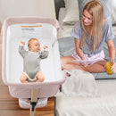 Cuna 3 En 1 Portátil Ajustable Para Bebé Color Beige Claro