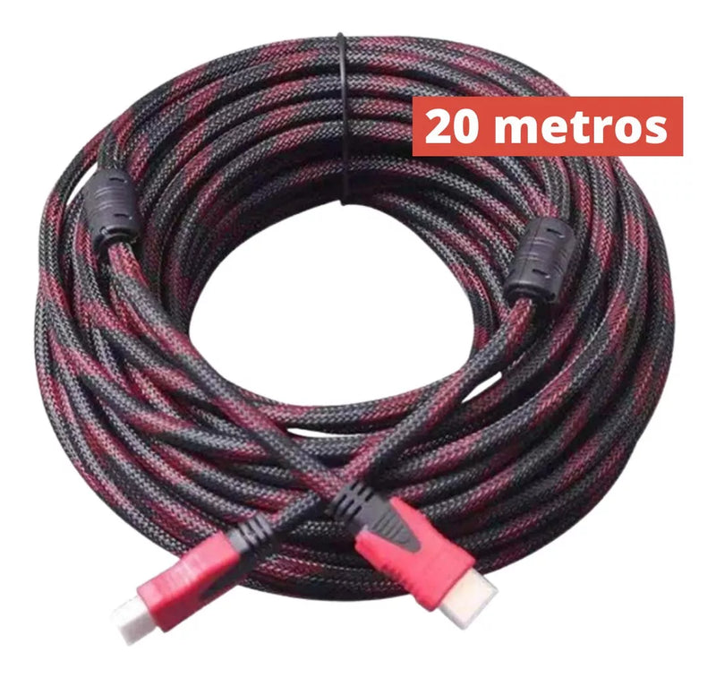 Cable Hdmi 20 Metros Doble Filtro Mallado Punta Dorada