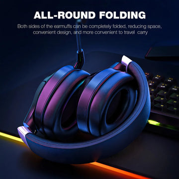 Audifonos Diadema Gamer Onikuma K15 Negros Con Luz Rgb Led