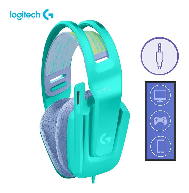 Fone de ouvido over-ear sem fio Logitech G G Series G335 981-001023 mint