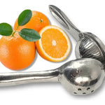 Exprimidor Manual De Naranjas Grande/aluminio Fundido Plateado