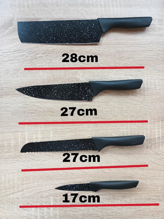 Set De Cuchillos Juego X6 Piezas Color Negro