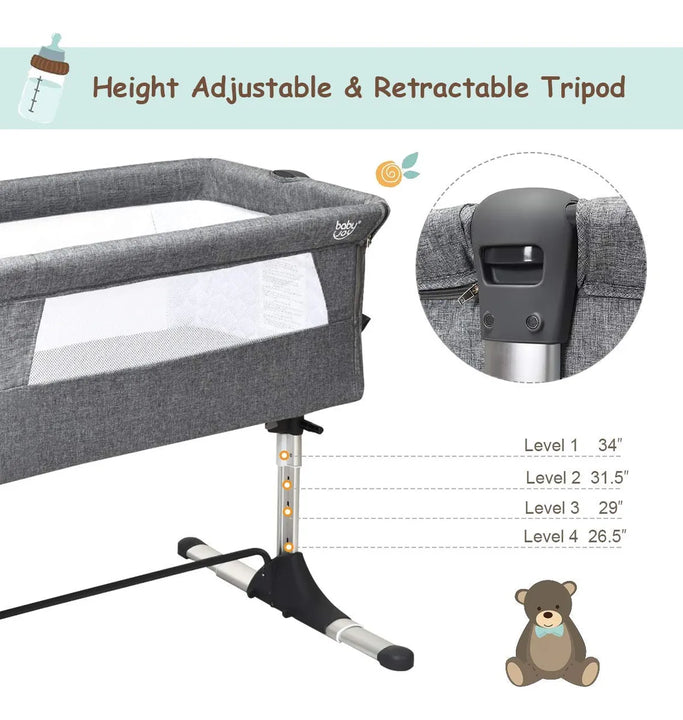 Cuna Portátil De Viaje Para Bebé Con Colchón Desmontable