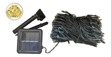 Guirnalda Navideña Calida Recargable Luz Solar 100 Led