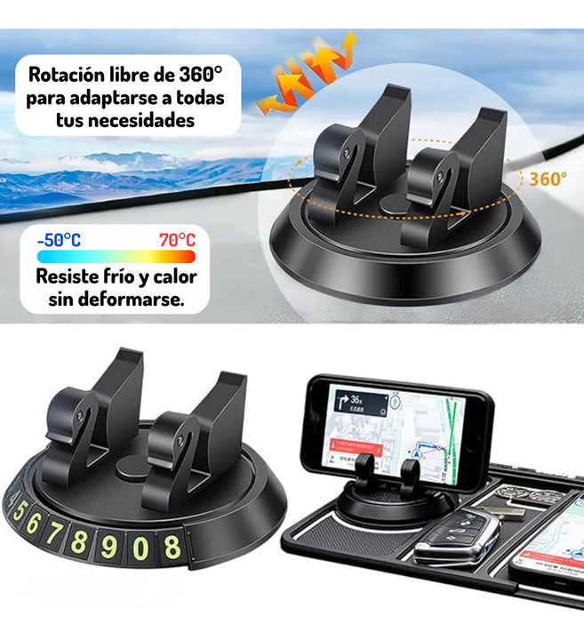Soporte Celular Carro Alfombrilla Antideslizante Teléfono Negro