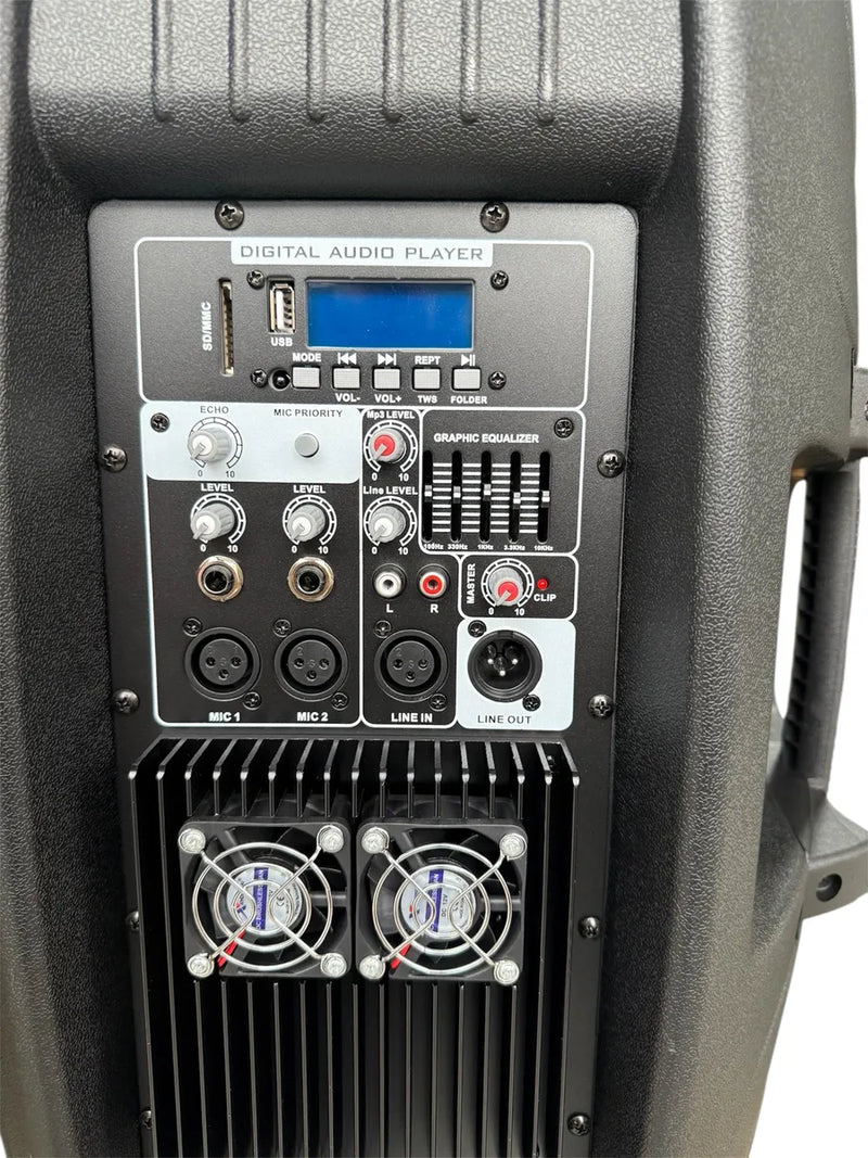 Cabina Activa 15 Audio Sound As-900 Base Y Micrófono 9000w Negro