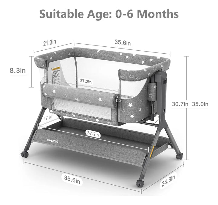 Biusikan Cuna De Bebe 3 En 1, Moises Mecedora Con Comodo Col