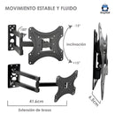Soporte Pantalla Tv Pared Vesa 14 A 42 Pulgadas Brazo Articu Color Negro