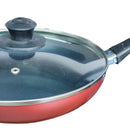 Sarten Ilko Just Cook 24cm Antiadherente Con Tapa De Vidrio Color Rojo